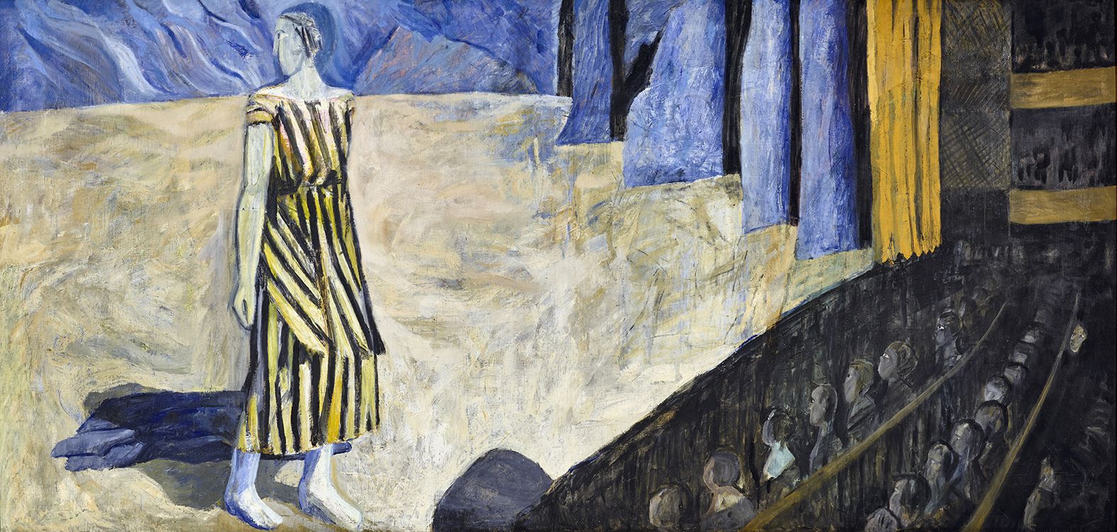 Olivia Holm-Møller, <i>Theatre. The Wife of Lot</i>, 1929<br>128 x 270 cm. Tempera on canvas. Purchased 1981. Inv. nr. 1981-081. Photo: Ole Mortensen