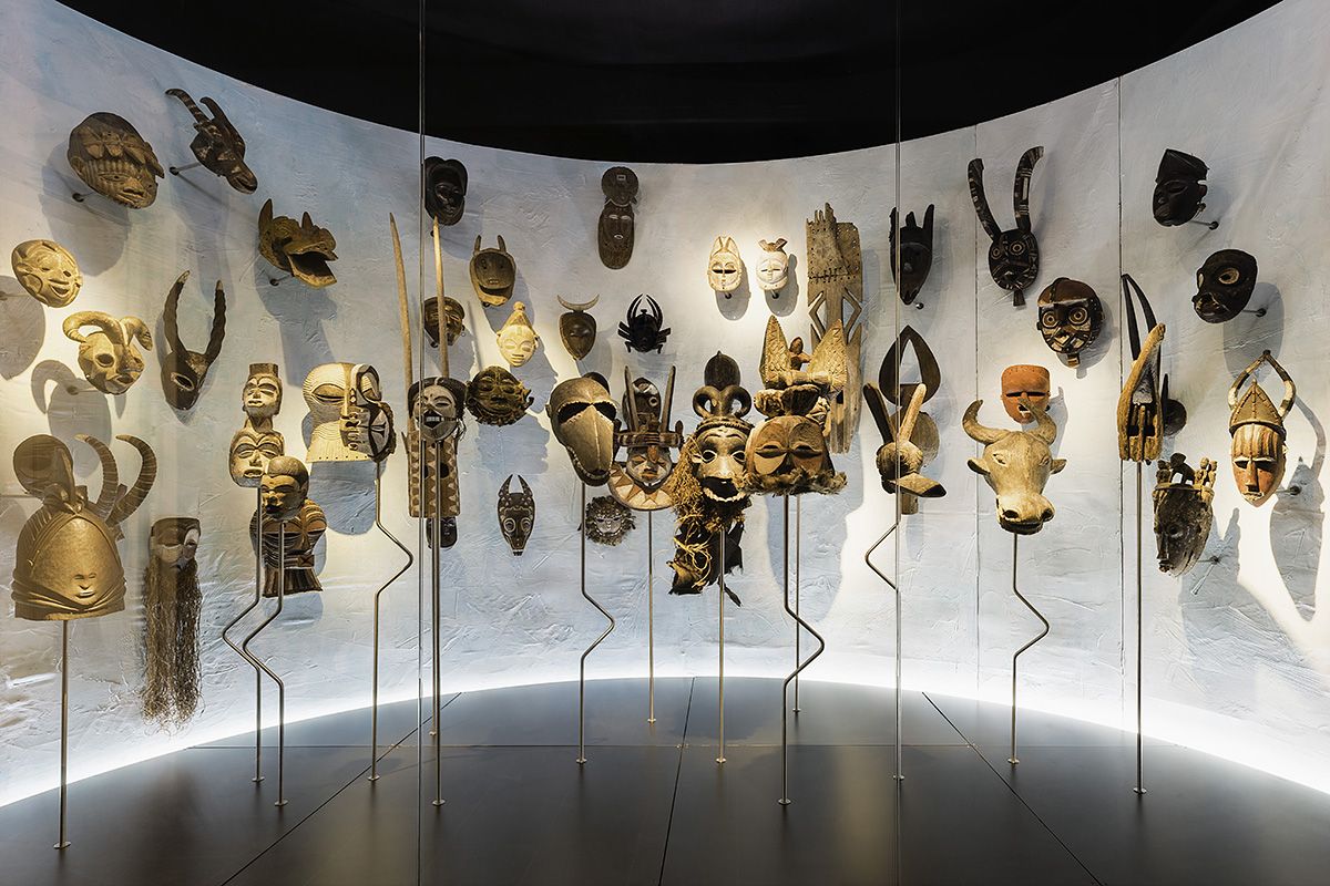 Exhibition view, <i>Western African Masks From Poul Holm Olsen's Collection</i>. Photo: Stephen Dupont