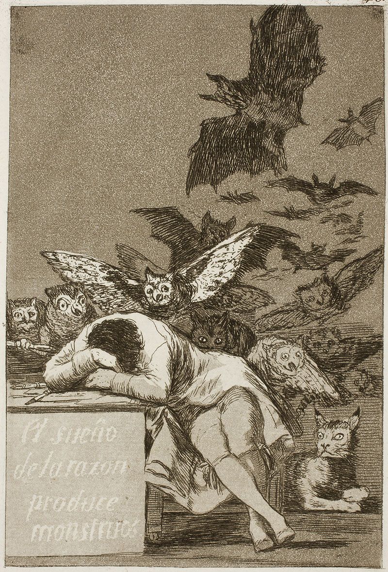 Francisco Goya, <i>The Sleep of Reason Produces Monsters</i><br>No. 43 in the album