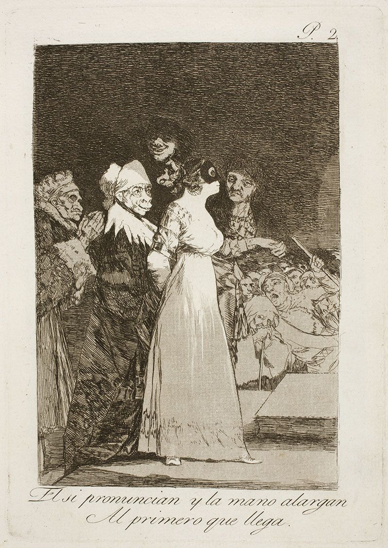 Francisco Goya,<i>They say yes and give their hand to the first comer</i><br>No. 2 in the album 