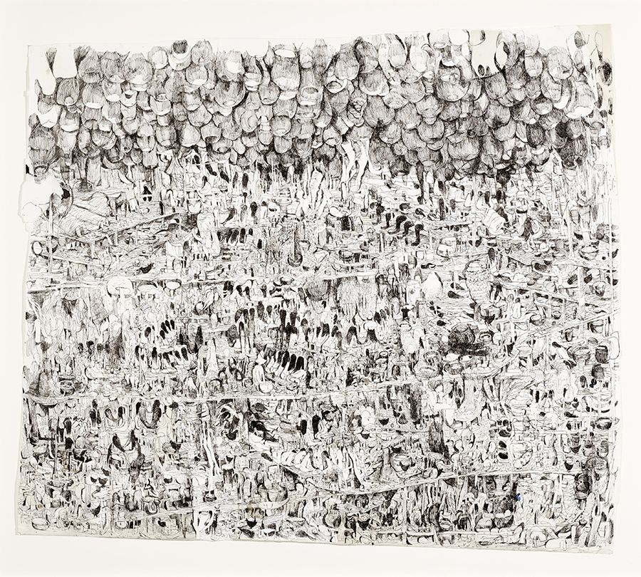 Emil Westman Hertz, <i>Chamber of Tears</i>, 2014<br>Felt pen on paper. 87 x 97,5 cm. Purchased 2014. Inv.nr. 2014-008. ©The artist. Photo: Ole Mortensen