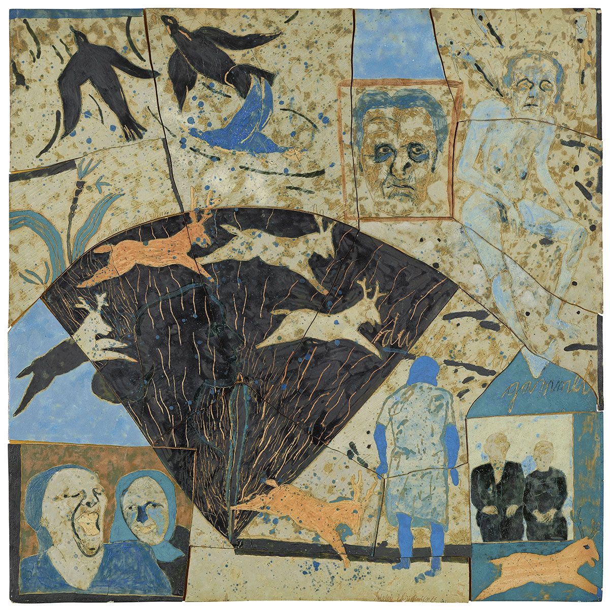 Kirsten Christensen, <i>You Yourself Will Grow Old</i>, 1977<br>Glazed tiles, stoneware. 128 x 125 cm<br>Purchased 1978. Inv.nr. 1978-001. ©The artist. Photo: Ole Mortensen